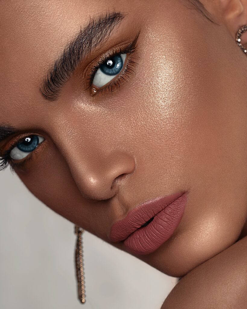 Model Faceshot With Our Foundation, Blush, and Bronzer on.